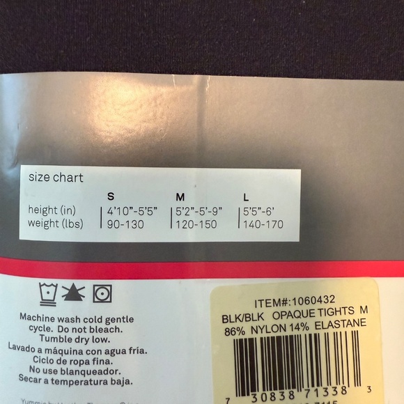 tights, 6 pairs, 5 black & 1 grey, all size medium - Picture 9 of 9